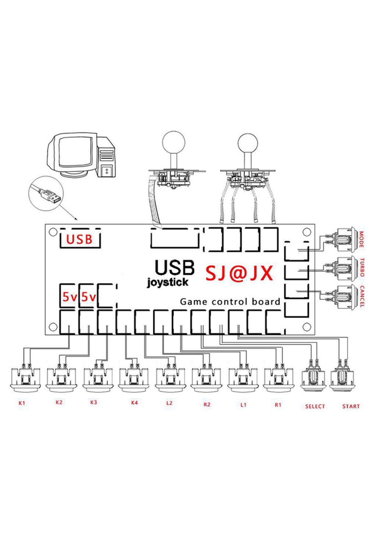 Choice-Arcade American Kit Game Machine Arcade Console DIY Kit 8 Way Joystick Push Buttons For PC Raspbe... 3