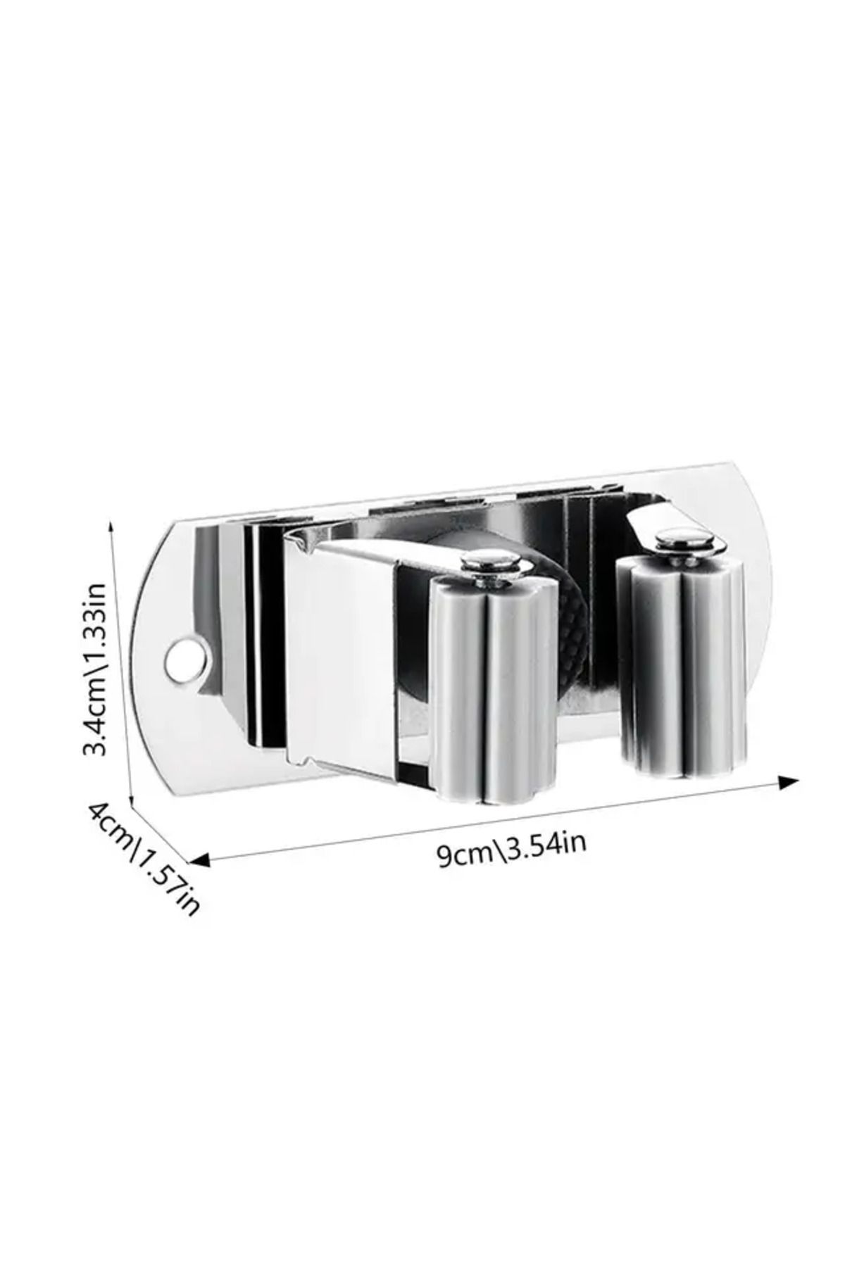 Choice-Silver 304 Stainless Steel Mop Broom Holder Wall Mounted Strong Self-adhesive Kitchen Bathroom Water 1