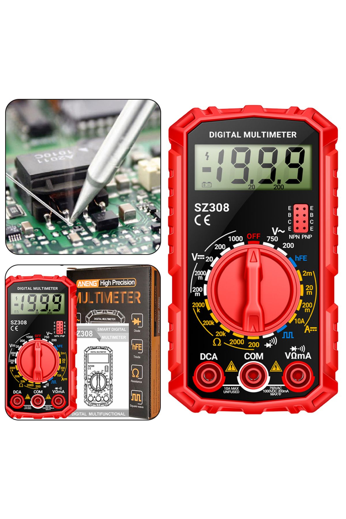 Choice-Digital Multimeter Voltage Resistance Meter High-Precision Square Wave Tester HFE Triode Buzzer M... 2