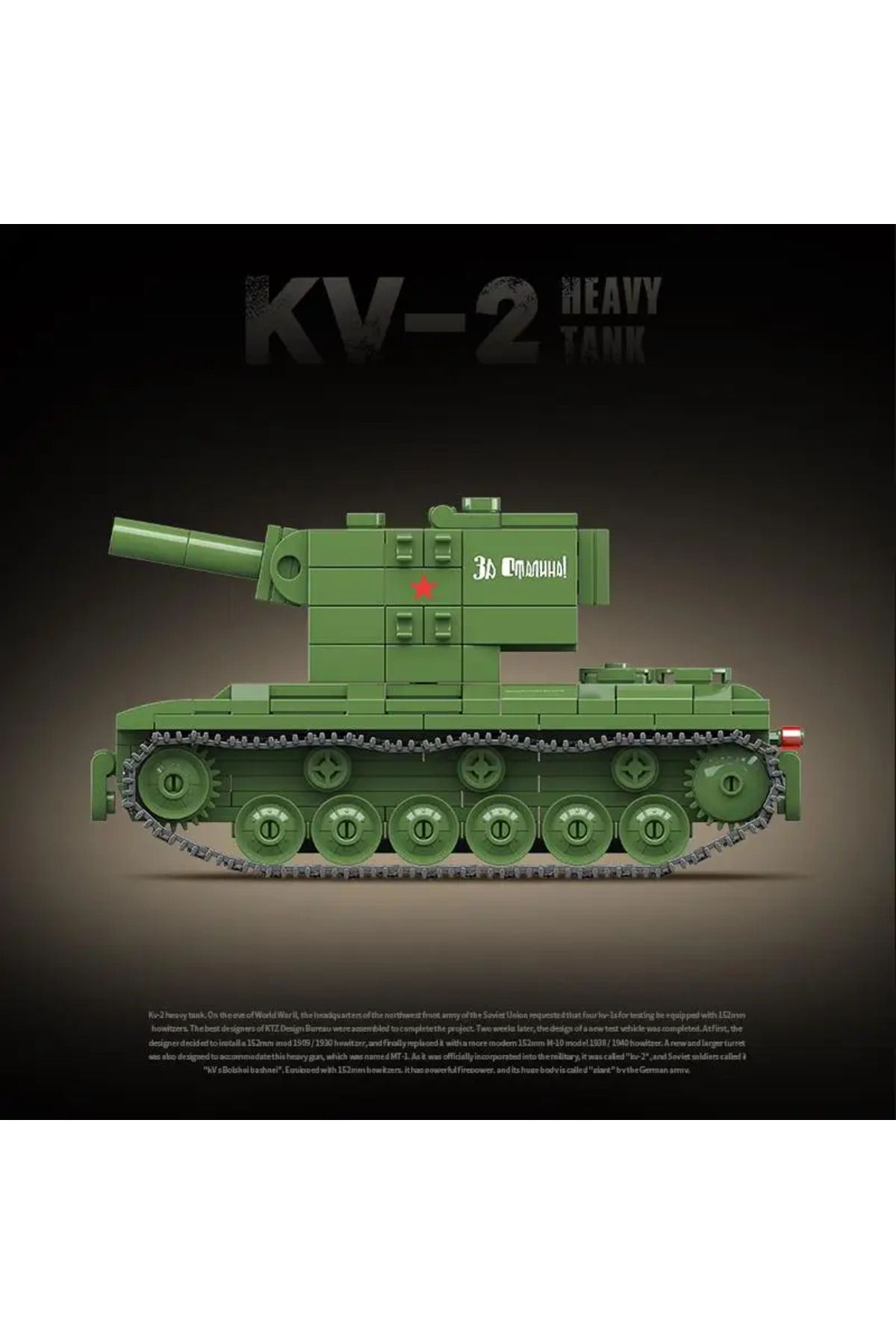 Choice-1:20 Ww2 Military Model Series Mini KV-2 Heavy Tank Collection Model Building Blocks Bricks Toys ... 6