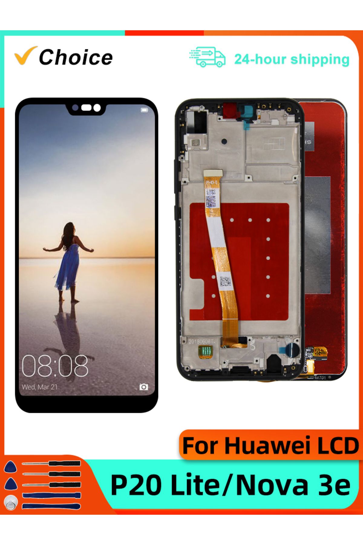 MSMADE-For HUAWEI P20 Lite LCD Display Touch Screen Digitizer For Huawei Nova 3e LCD ANE-LX1 ANE-LX3 Dis... 8