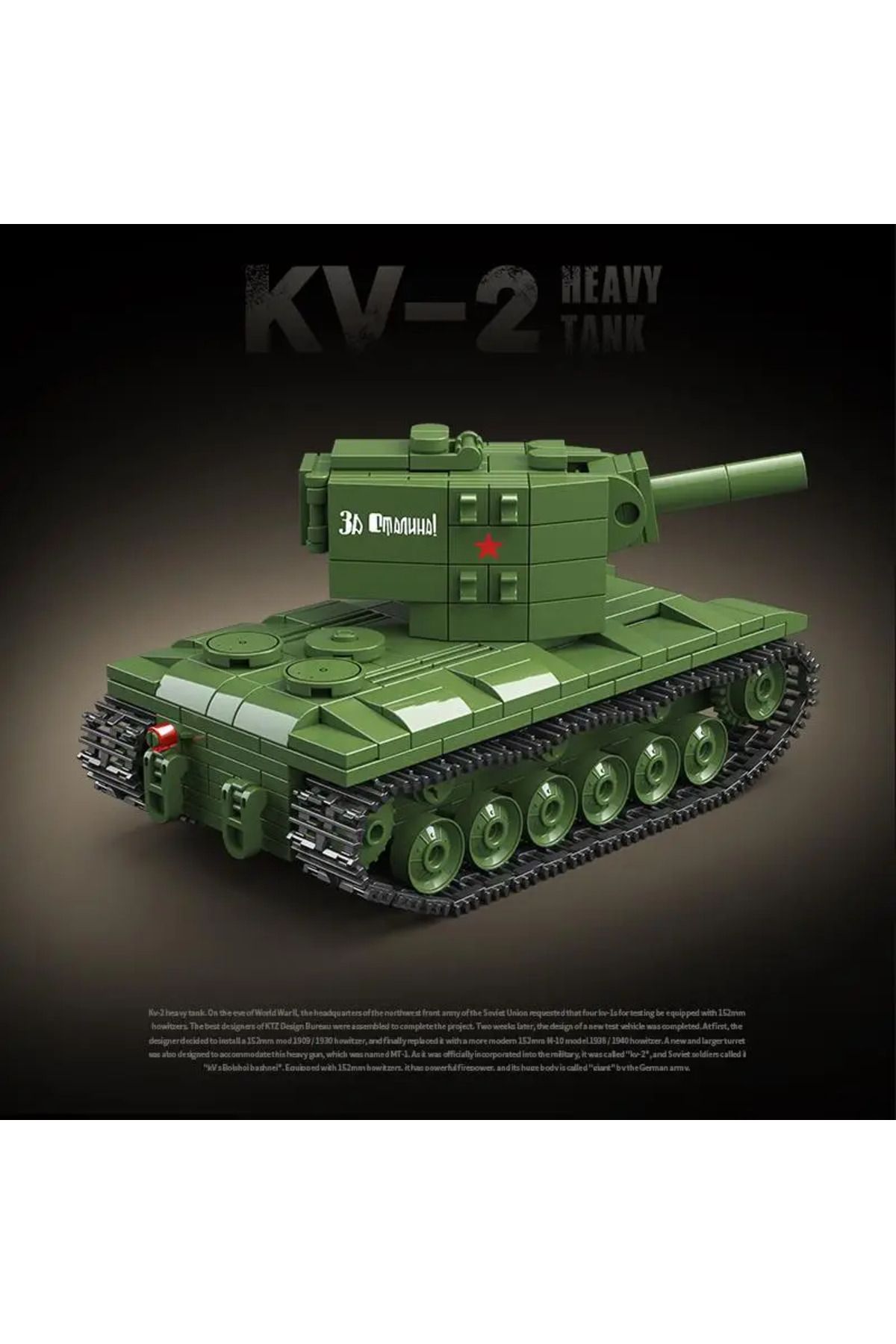 Choice-1:20 Ww2 Military Model Series Mini KV-2 Heavy Tank Collection Model Building Blocks Bricks Toys ... 5