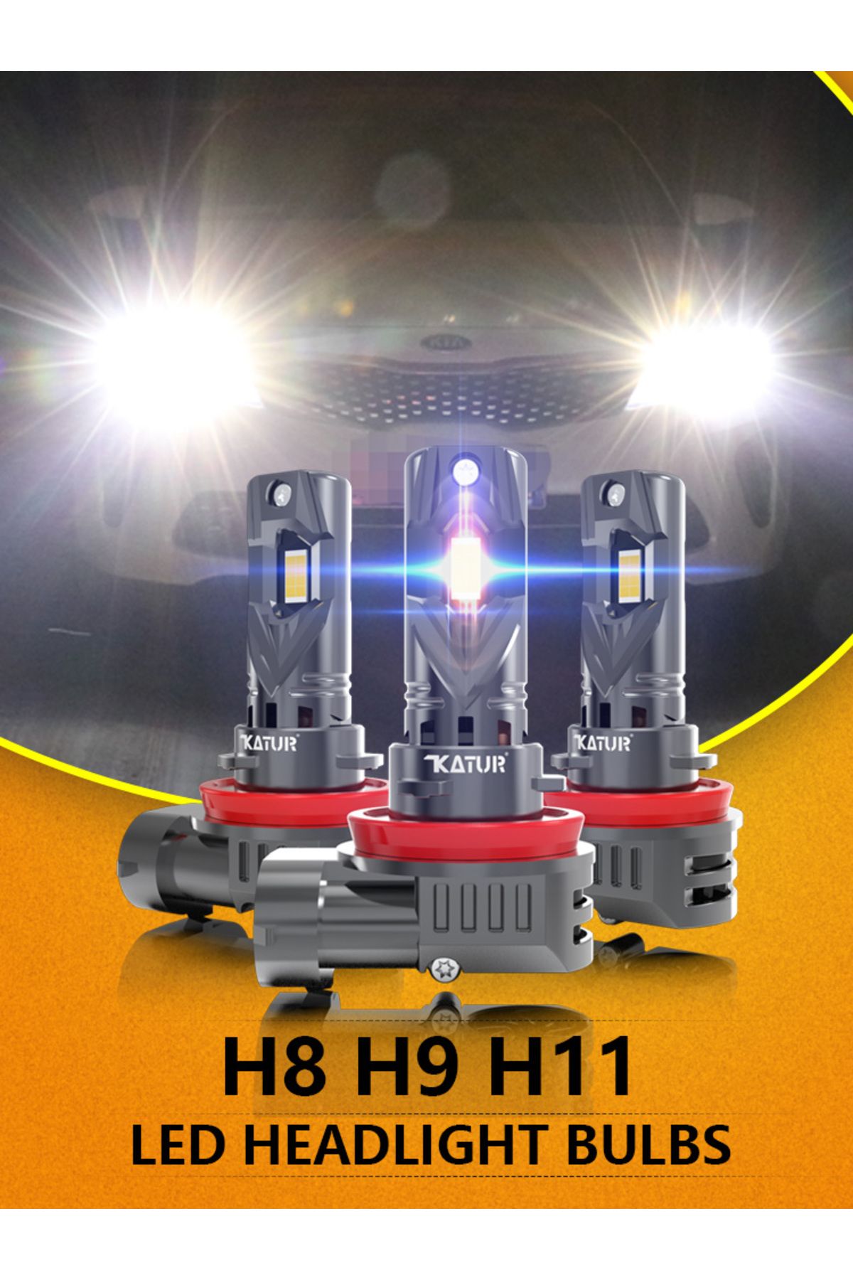 Choice-H11 With Fan Katur 2x H8 H11 Led Car Light Headlight New 100w 20000lm Led Canbus Turbo Fog Lamp 6000 8