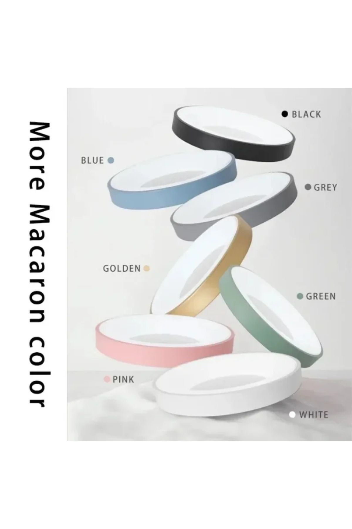 Choice-LED Nordic Ceiling Light Circular Wood Grain Macaron Lamp Modern Bedroom Study Balcony Children's... 5