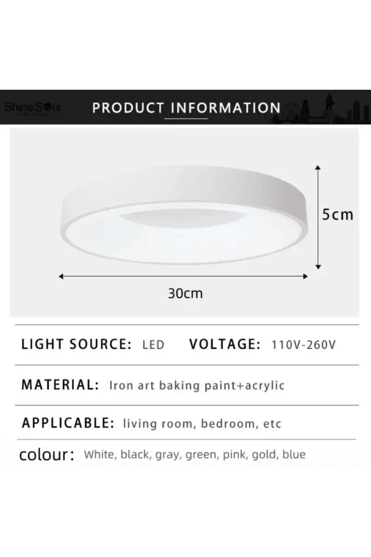 Choice-LED Nordic Ceiling Light Circular Wood Grain Macaron Lamp Modern Bedroom Study Balcony Children's... 7