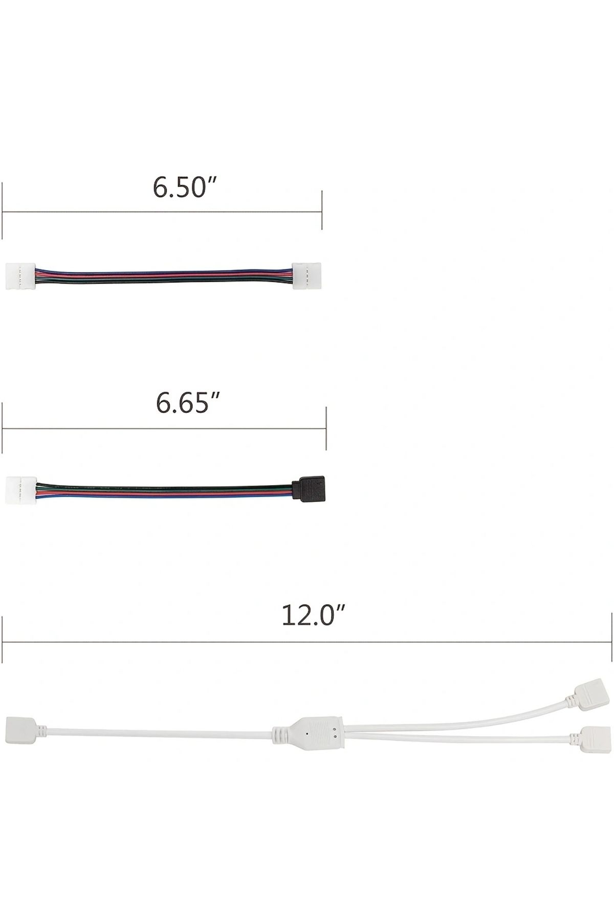 Choice-95Pcs LED Strip Connector for 5050 10mm 4Pin L Shape T Shape Solderless Gapless Adapter, 2 Way Sp... 6