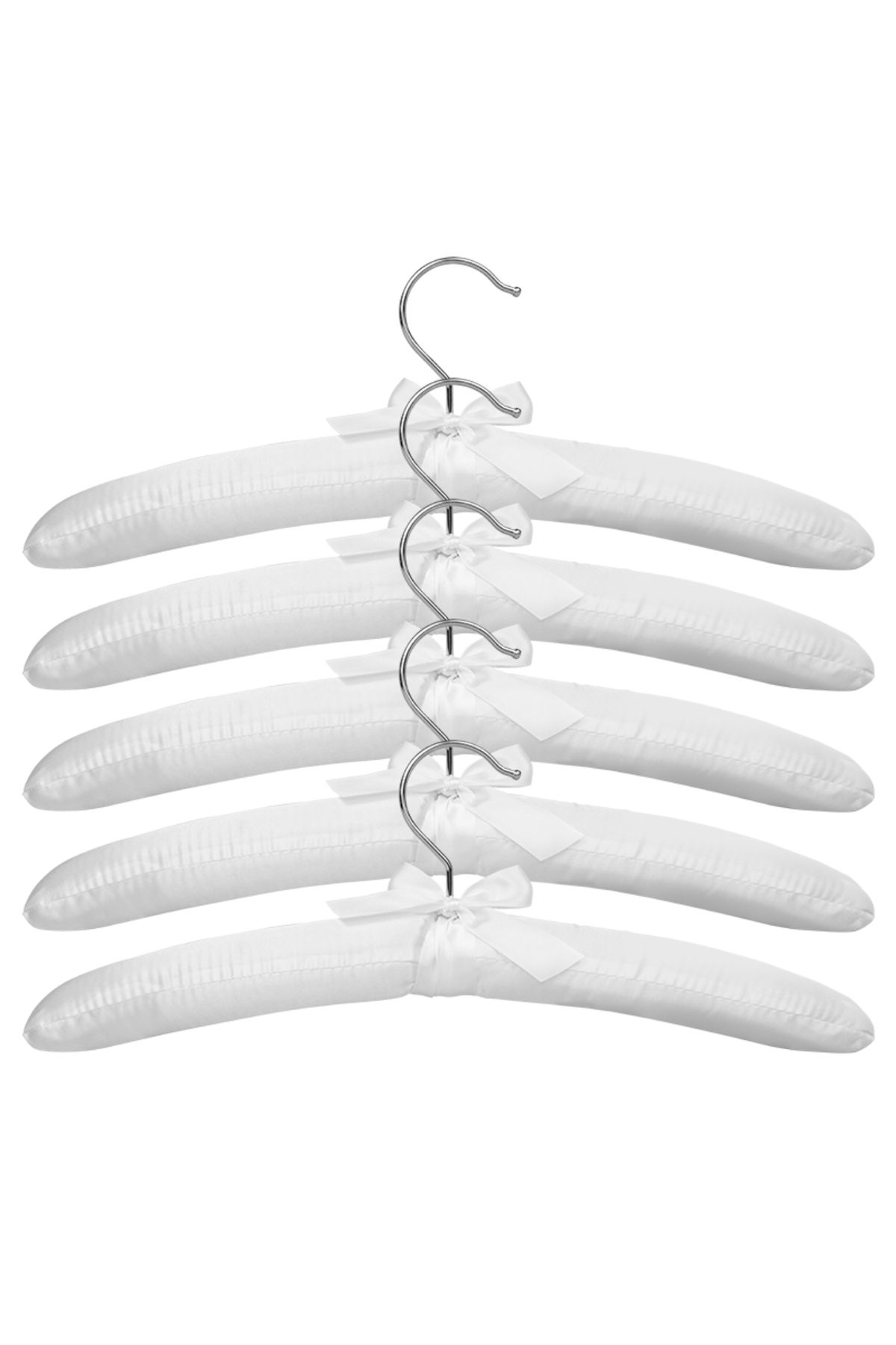 Choice-5/10/15/20PCS Pure White Satin Padded Hanger Anti Slip Cushioned Hangers for Sweaters Wedding Dis... 6