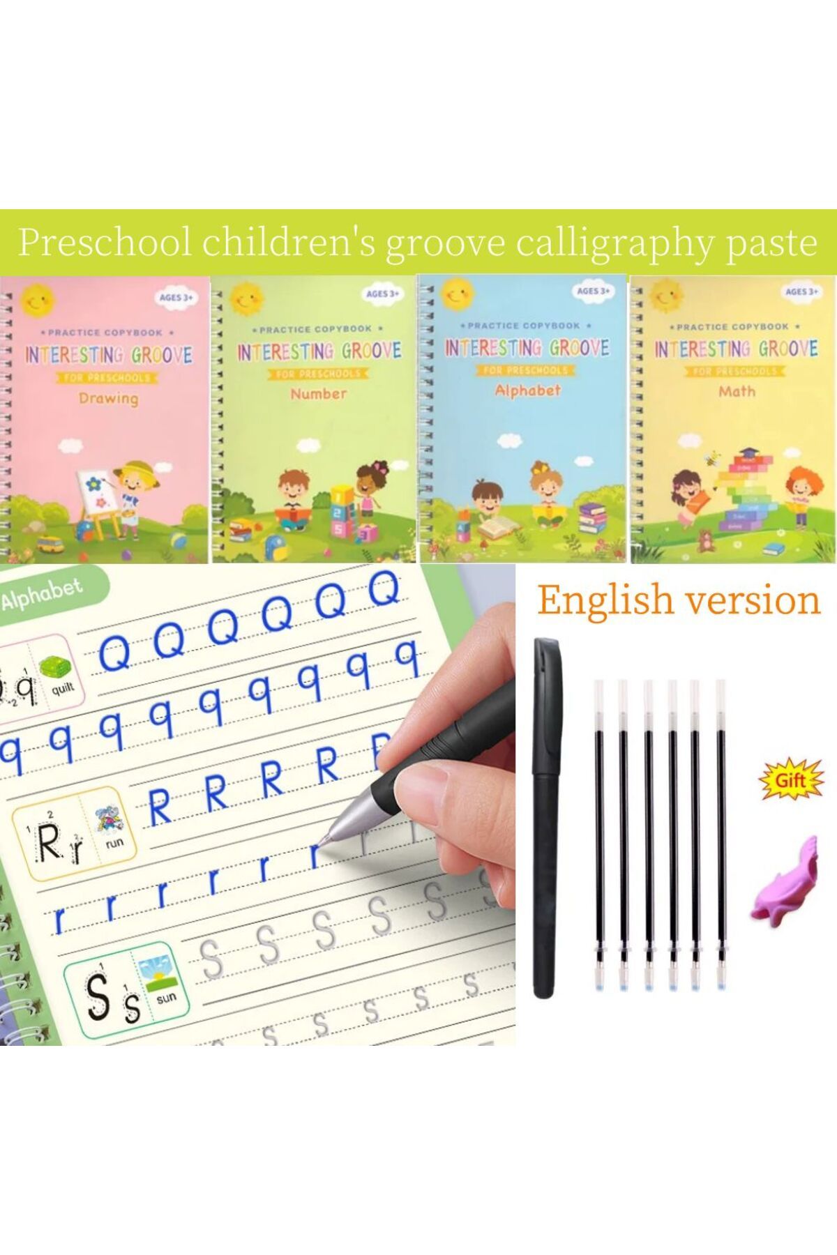 Choice-Montessori Writing Practice Book for Kids Learn Letters Numbers Calligraphy with Groove Magic Exe... 2