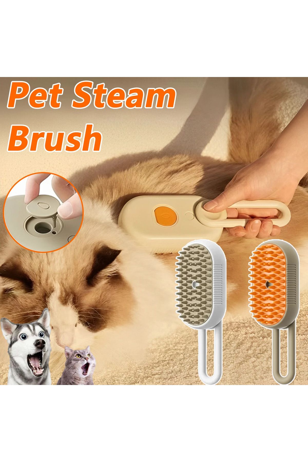 Choice-3 in 1 Pet Dog Cat Brush Cat Steam Brush Comb Dog Brush Electric Spray Cat Hair Brushes Massage P... 2