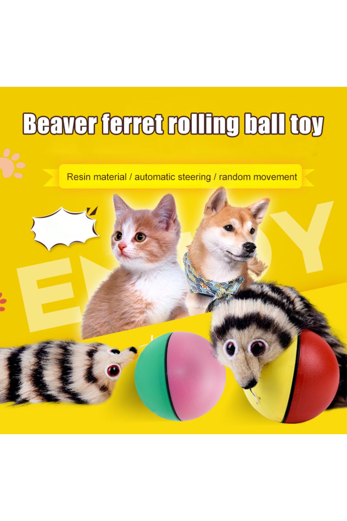 Choice-Beaver Mouse Electric Ball Toy Rolling Ball Jump Toys Moving In The Water Toys Pet Supplies 2