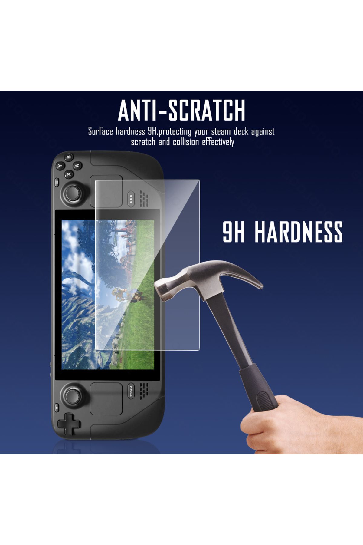 GOOJODOQ-3 Packs Tempered Glass For Steam Deck Screen Protector Protective Film 4