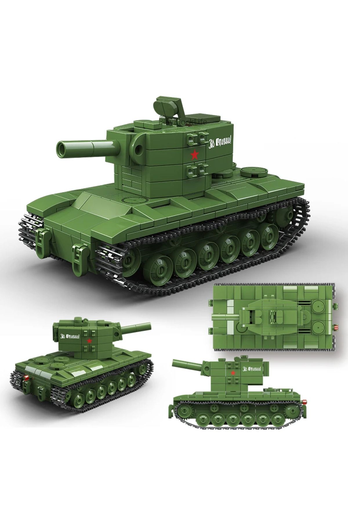 Choice-1:20 Ww2 Military Model Series Mini KV-2 Heavy Tank Collection Model Building Blocks Bricks Toys ... 3