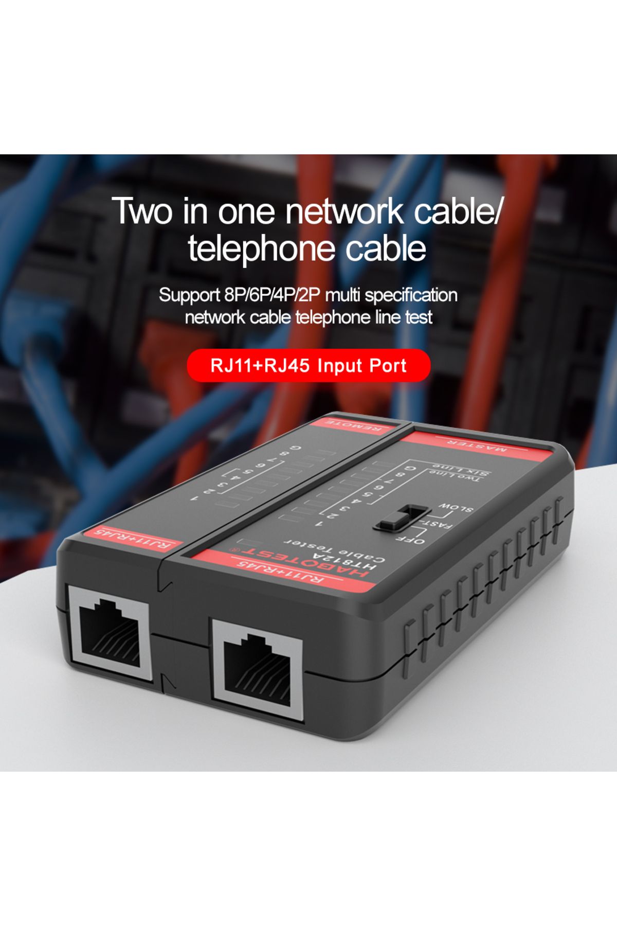 TELEHILL-Cable Lan Tester High Precision Network Cable Tester Rj45 Rj11 Rj12 Cat5 Utp Lan Cable Tester Net... 2