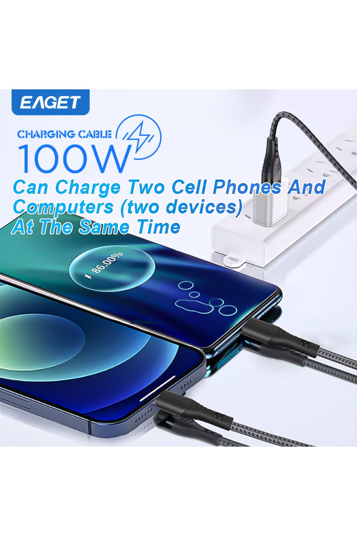 Choice-Eaget 2 in 1 USB C Cable For iPhone 15 100W PD Type C to C to Lightning QC 4.0 Fast Charging Cabl... 3