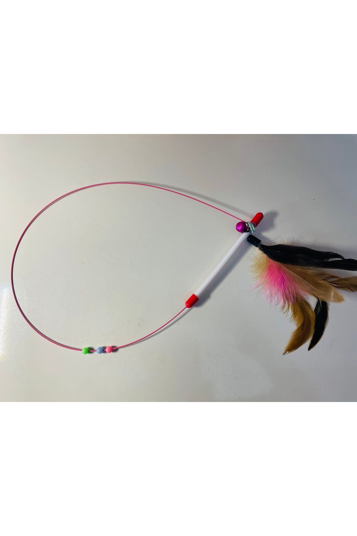 CMT-Cat Playing Rod with Colorful Feathers and Tiny Rattles 1