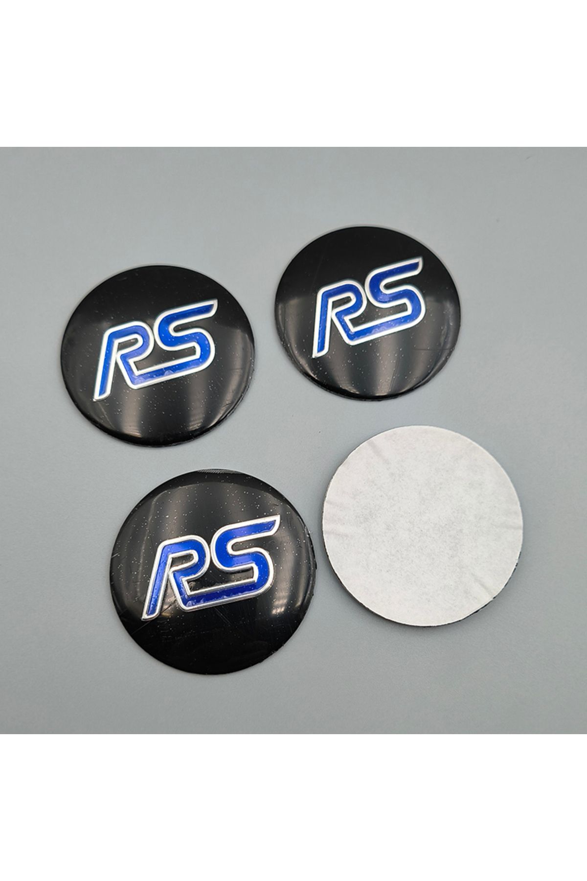Choice-4pcs 56mm Blue Red Aluminium Rims Logo RS Wheel Center Caps Sticker Hubcaps Decal For MK2 MK3 MK1... 1