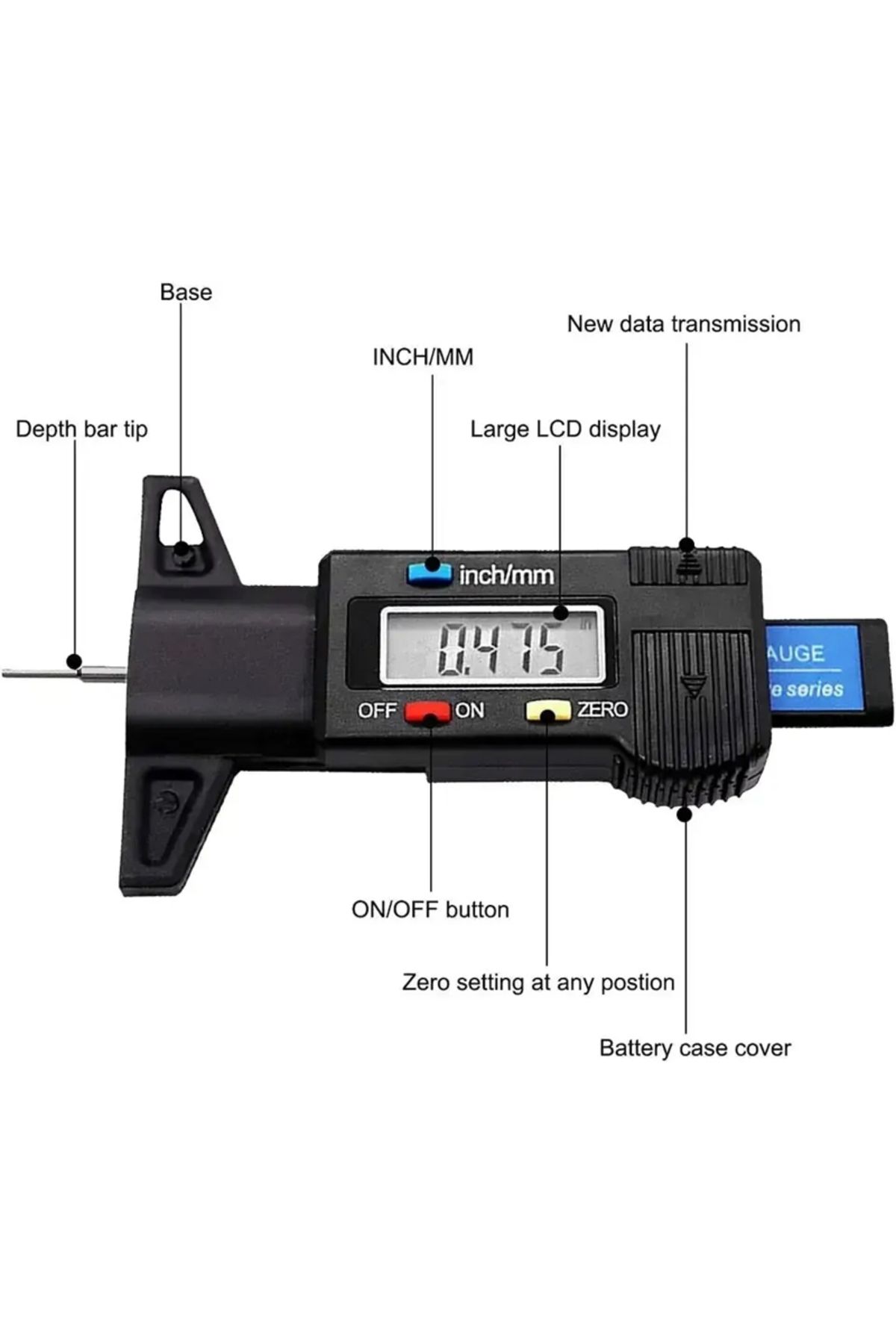 Choice-Digital Depth Gauge Caliper Tread Depth Gauge LCD Tire Tread Gauge For Car Tire 0-25mm Measurer T... 5