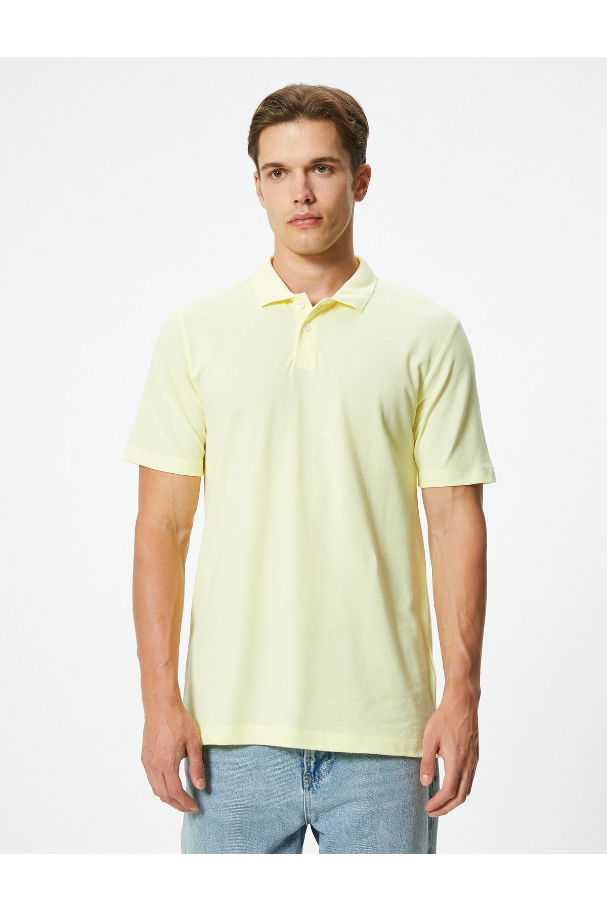 Koton-Polo Neck Slim Fit Cotton T-Shirt - Short Sleeve 3