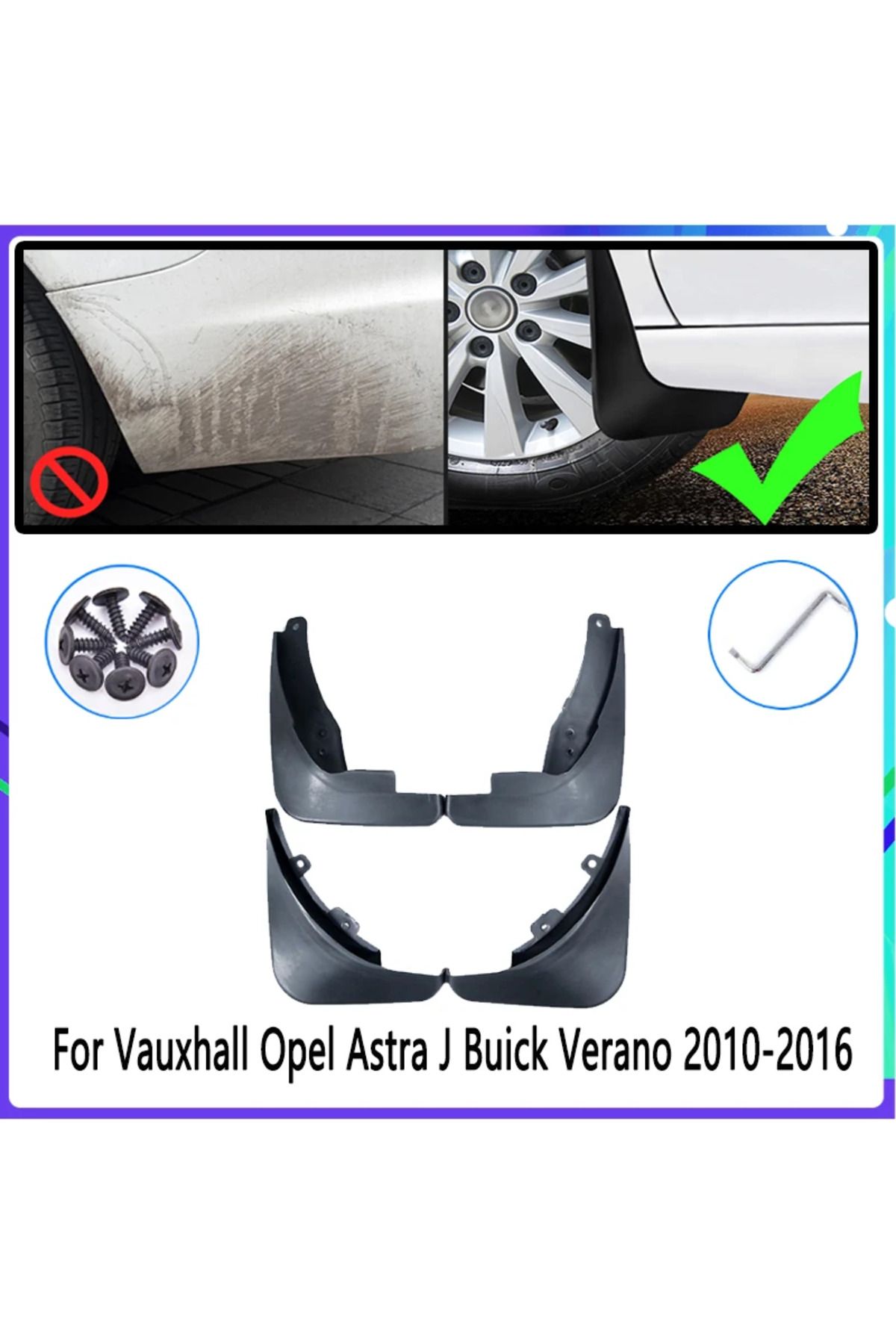 Choice-4 PCS Car Mud Flaps for Opel Vauxhall Astra J Buick Verano 2010~2016 Mudguard Splash Guards Fende... 3