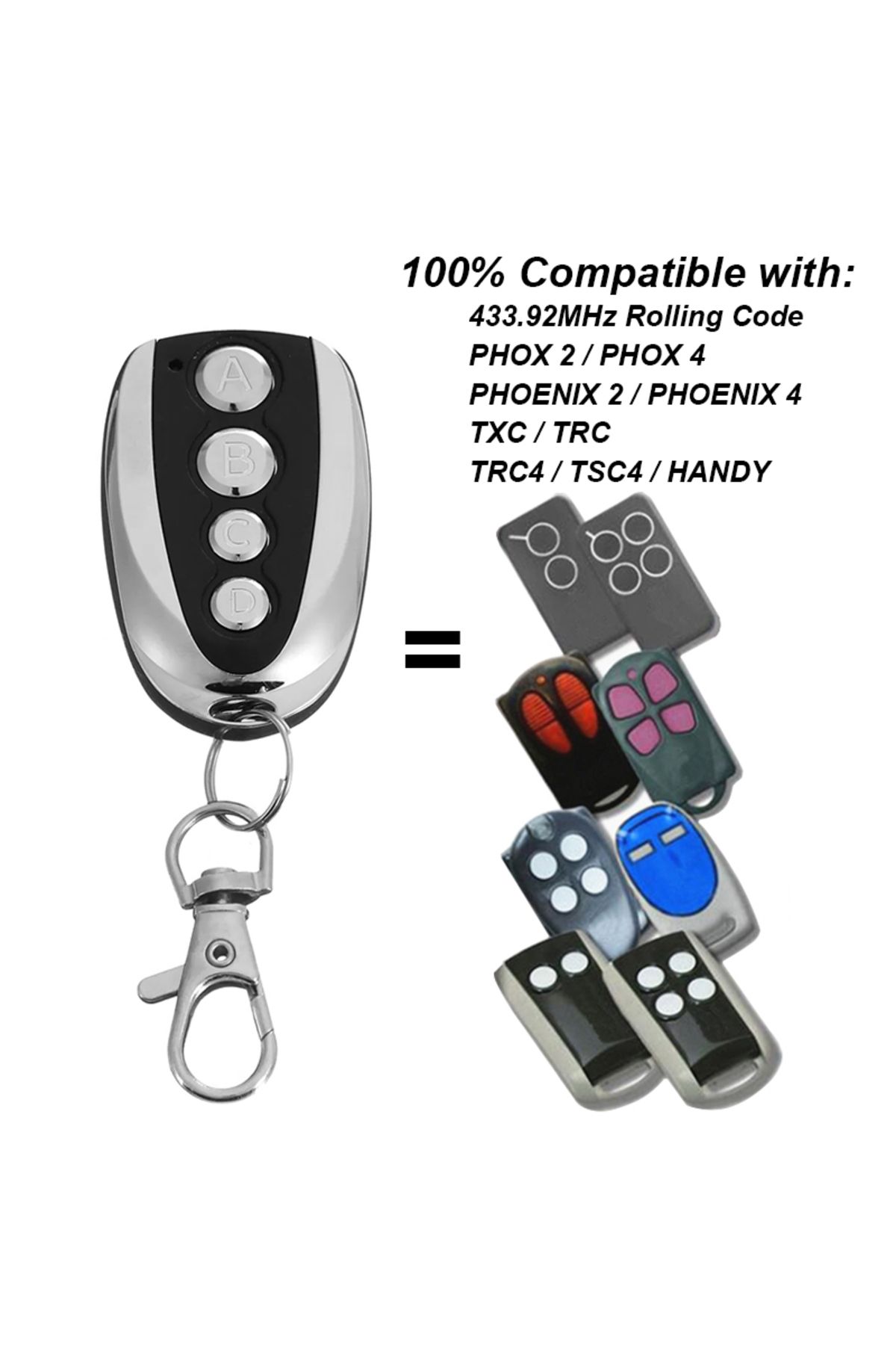 Choice-V2 PHOX 2 PHOX4 Remote Control 433.92MHz V2 PHOENIX 2 / PHOENIX 4 / TRC4 / TSC4 Garage Door Clone 4