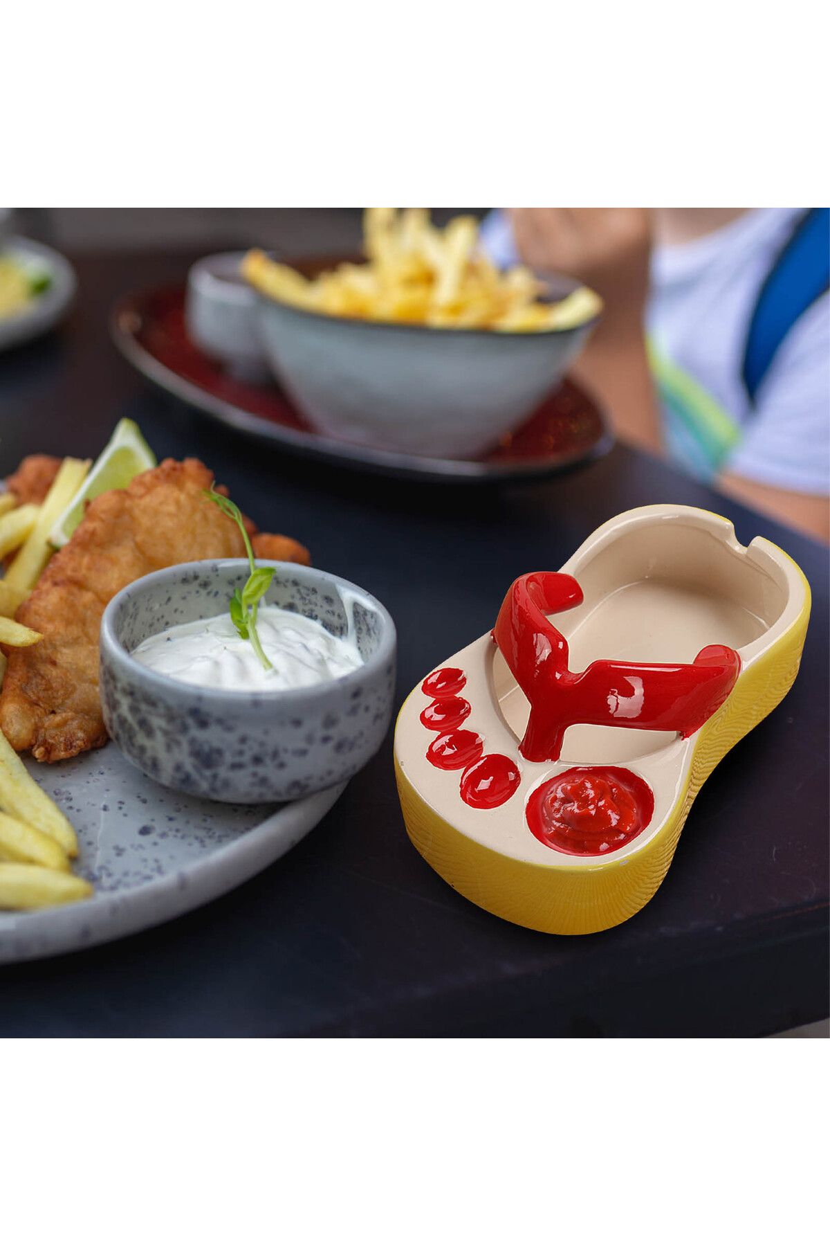Choice-Cute Food Servering Bowl Ceramic Slipper Shape Bowl Mini French Fries Plate Flip Flops Bowl Creat... 5