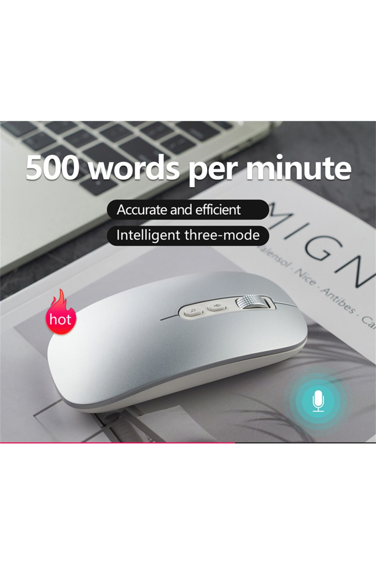 Choice-AI Smart Voice Mouse Speech to Text Mouse Rechargeable 2.4G Wireless Bluetooth Mouse for Windows ... 1