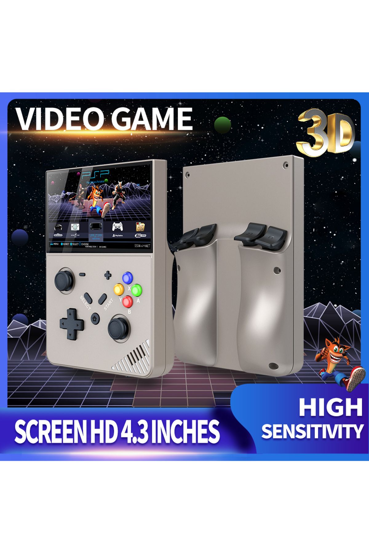 BOYHOM-R43Pro 4.3 Inches HD Screen LINUX Cortex-A17 Retro Handheld Video Game Console Open Source Linux ... 4