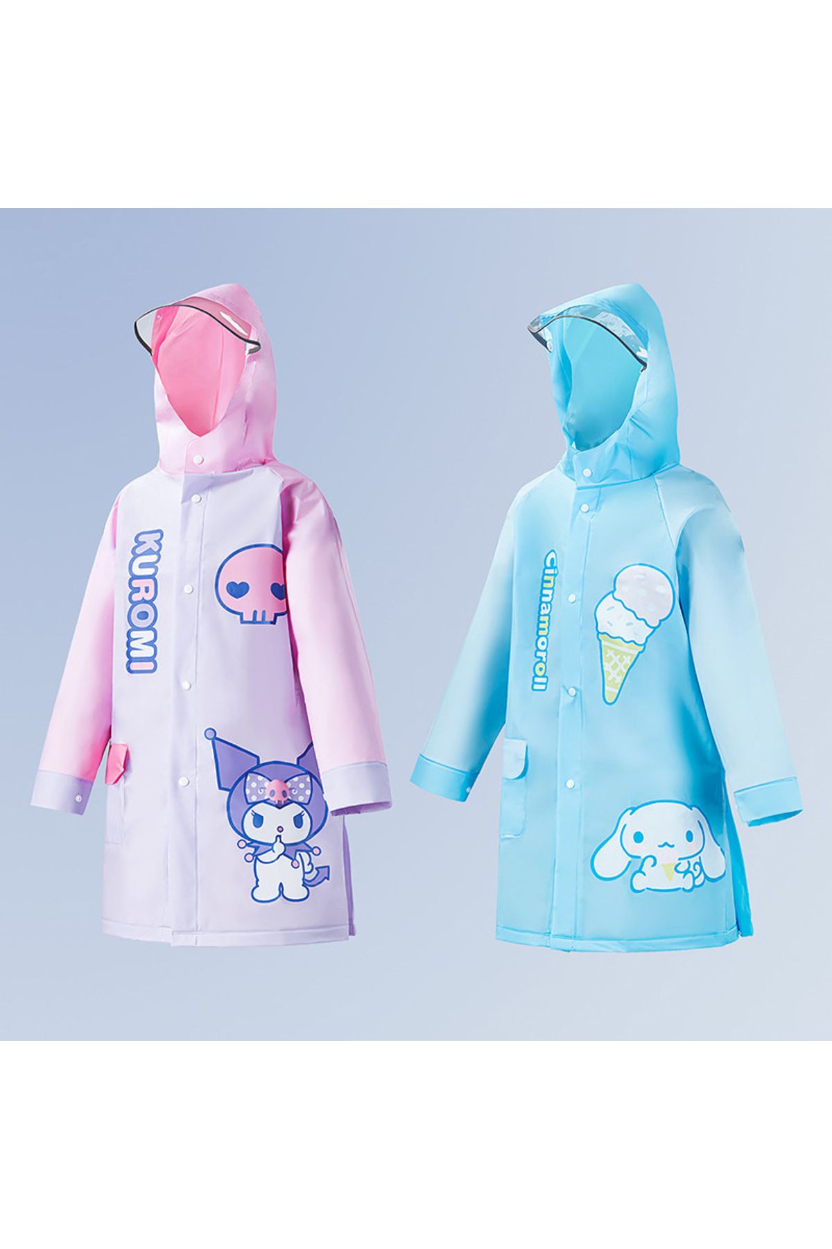 Choice-Animation Sanrio Kawaii Poncho Raincoat Cartoon Kuromi Hello Kitty Cinnamon Roll Cute Waterproof ... 2