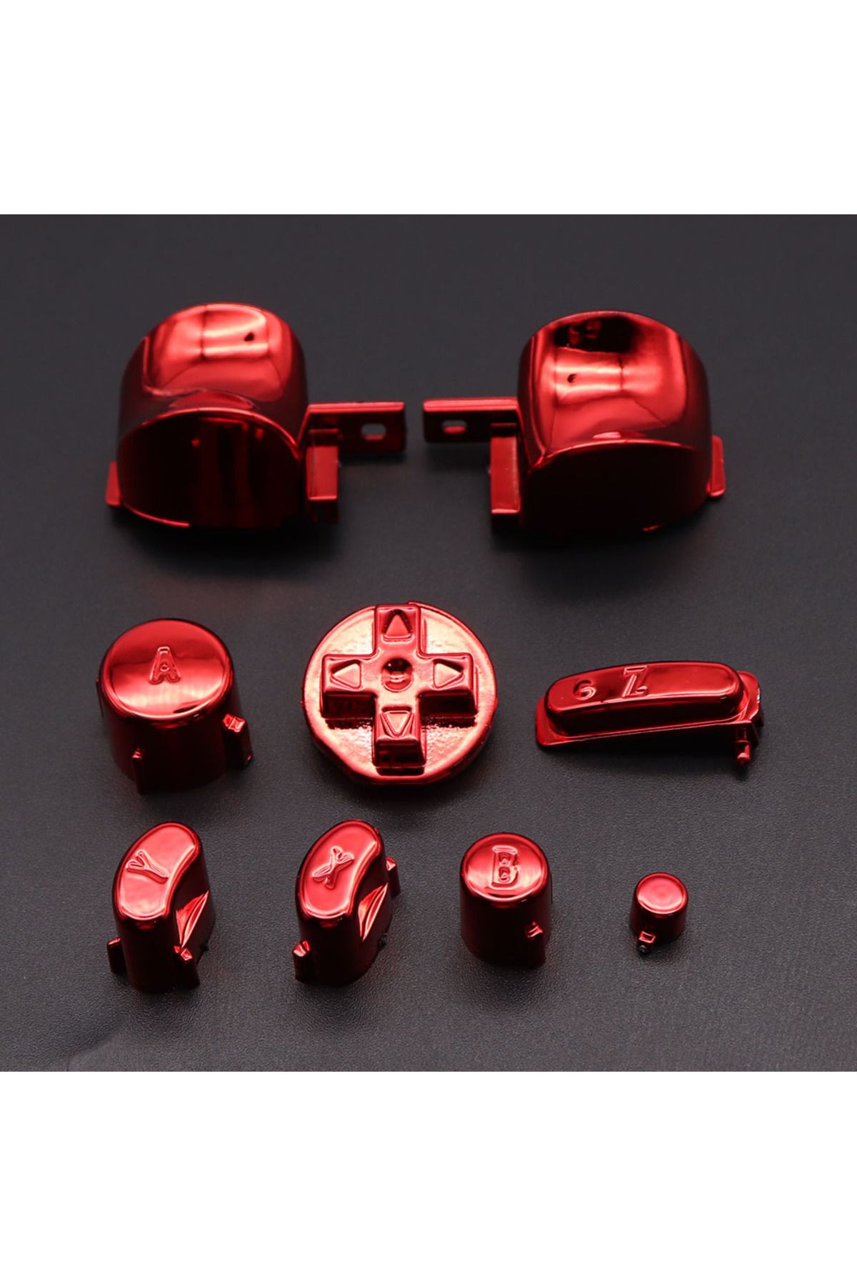 Choice-Full Set Chrome Buttons For Gamecube NGC Controller ABXY Z D-Pad L R Trigger Button Mod Kit 7