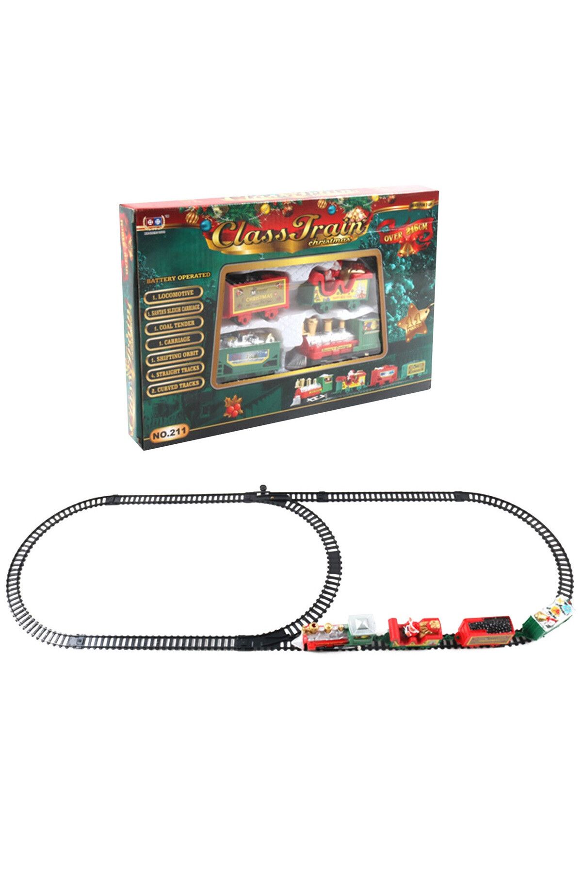 Choice-Christmas Realistic Electric Train Set,Easy To Ass-emble & Safe For Kids Gift & Party Home Xmas T... 6