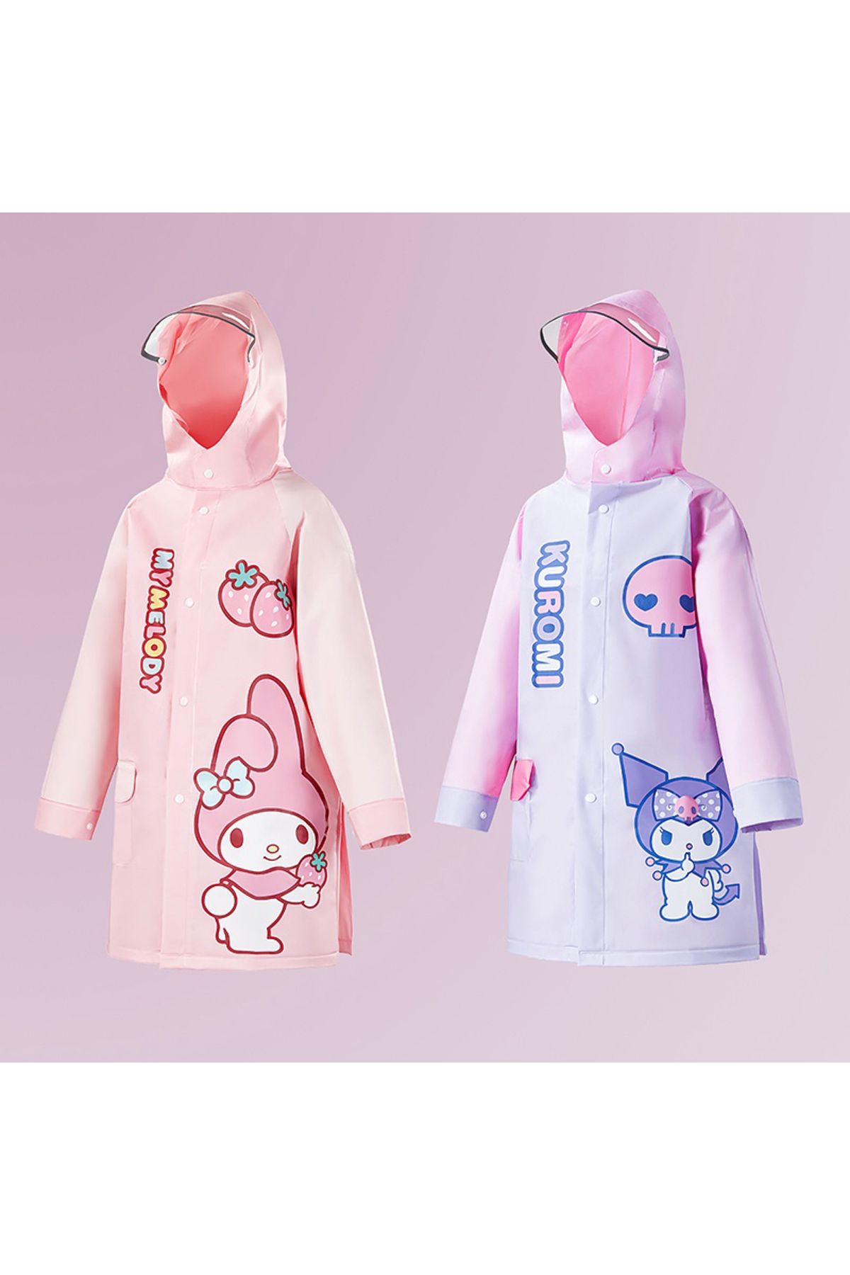 Choice-Animation Sanrio Kawaii Poncho Raincoat Cartoon Kuromi Hello Kitty Cinnamon Roll Cute Waterproof ... 1
