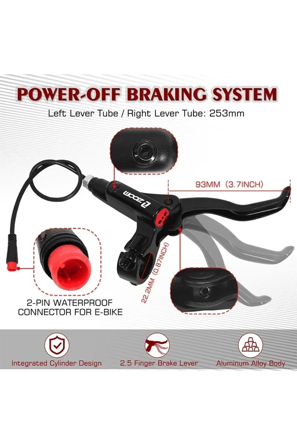 Choice-ZOOM Bicycle Hydraulic Disc Brake Set 2 Piston Oil Pressure MTB Brake 1100/1850mm Disc Brake for ... 4
