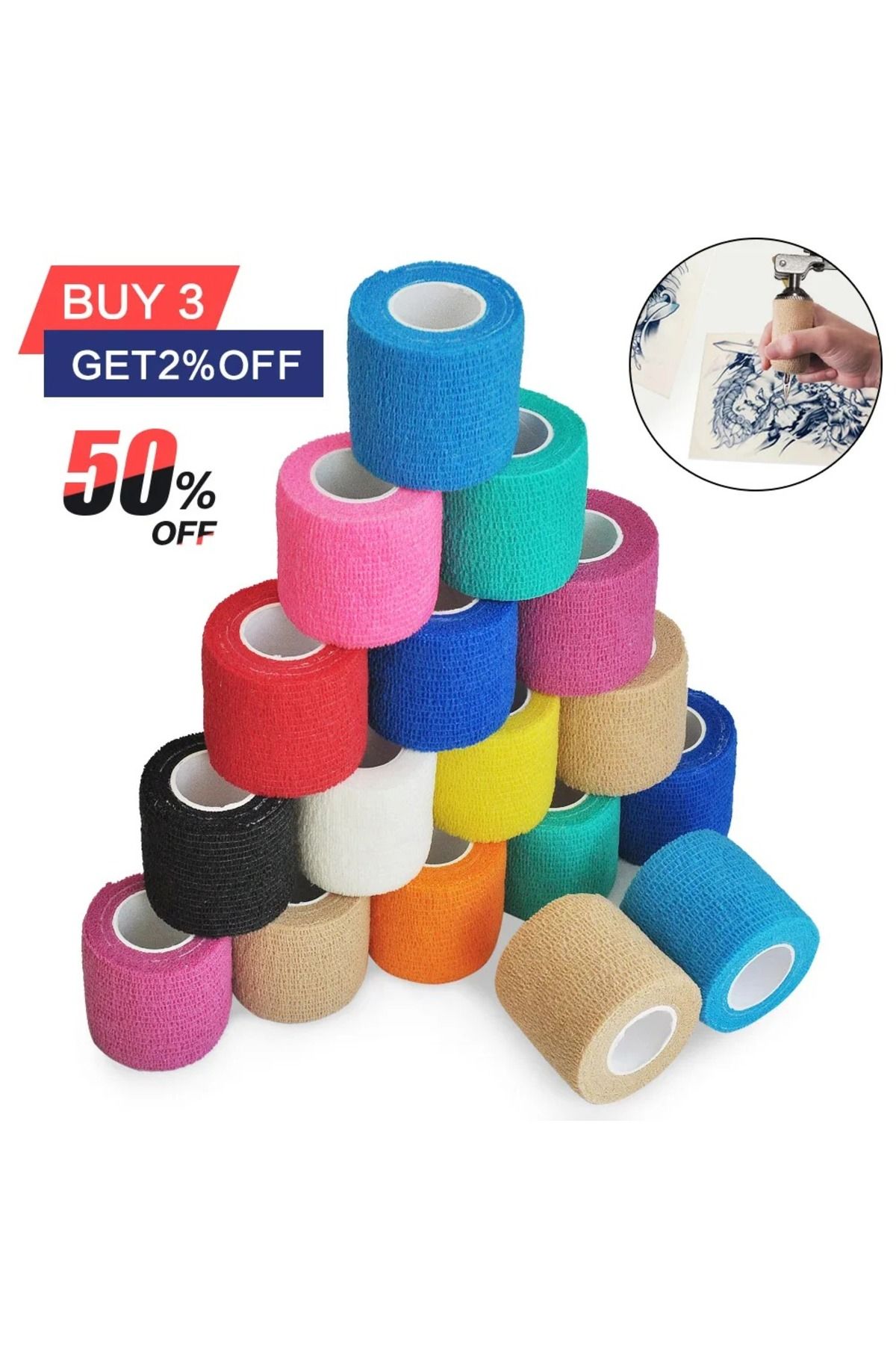 Choice-Gauze medical bandage self-adhesive breathable elastic sports bandage fixed finger wrist leg 2
