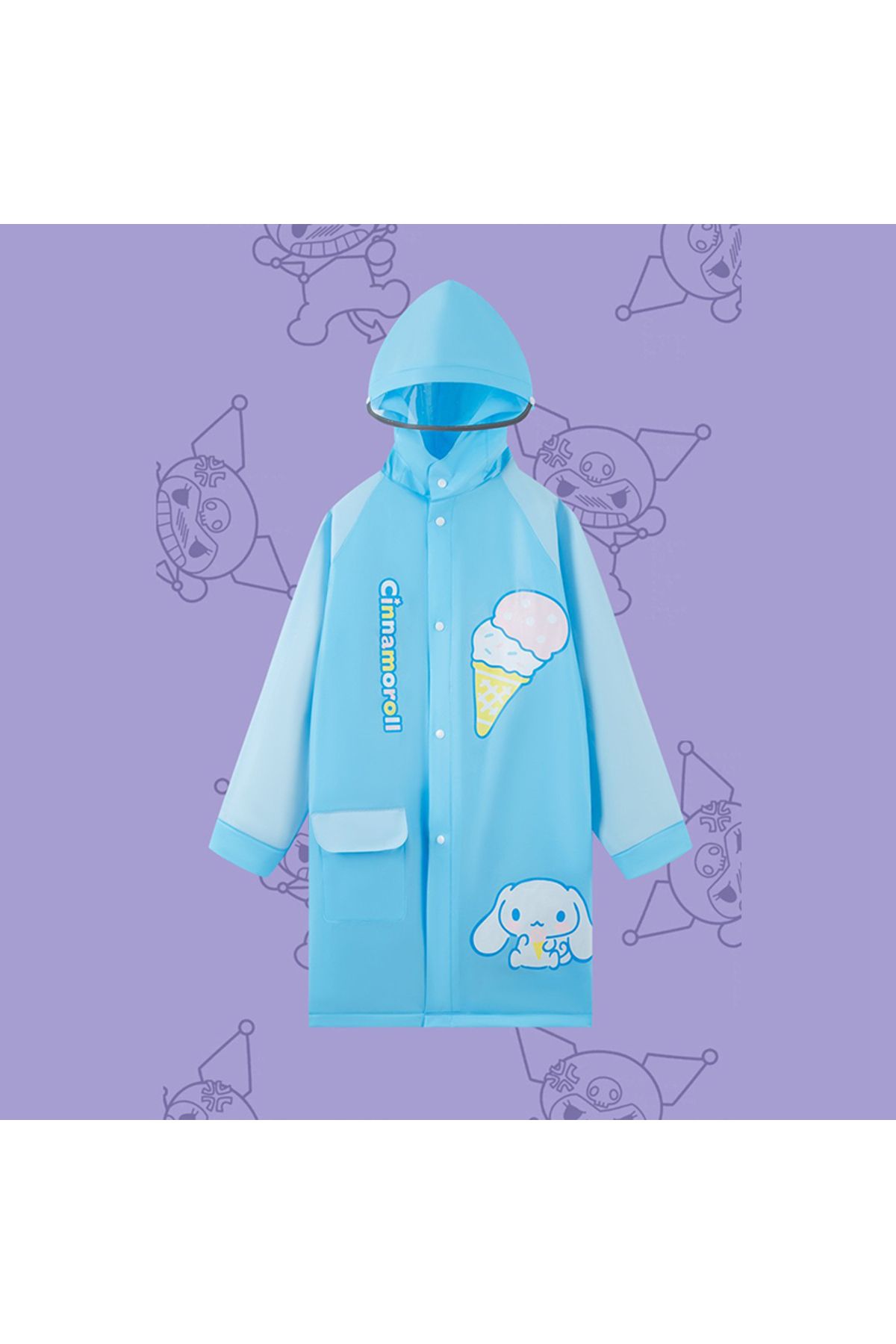 Choice-Animation Sanrio Kawaii Poncho Raincoat Cartoon Kuromi Hello Kitty Cinnamon Roll Cute Waterproof ... 5