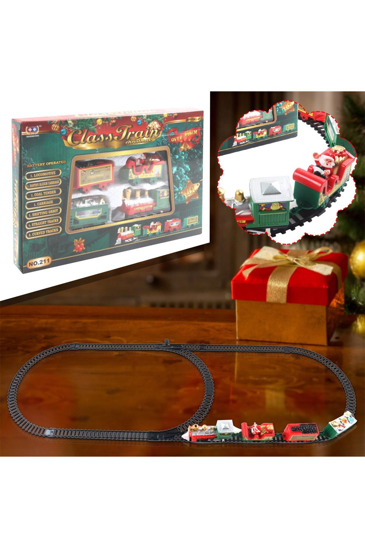 Choice-Christmas Realistic Electric Train Set,Easy To Ass-emble & Safe For Kids Gift & Party Home Xmas T... 3