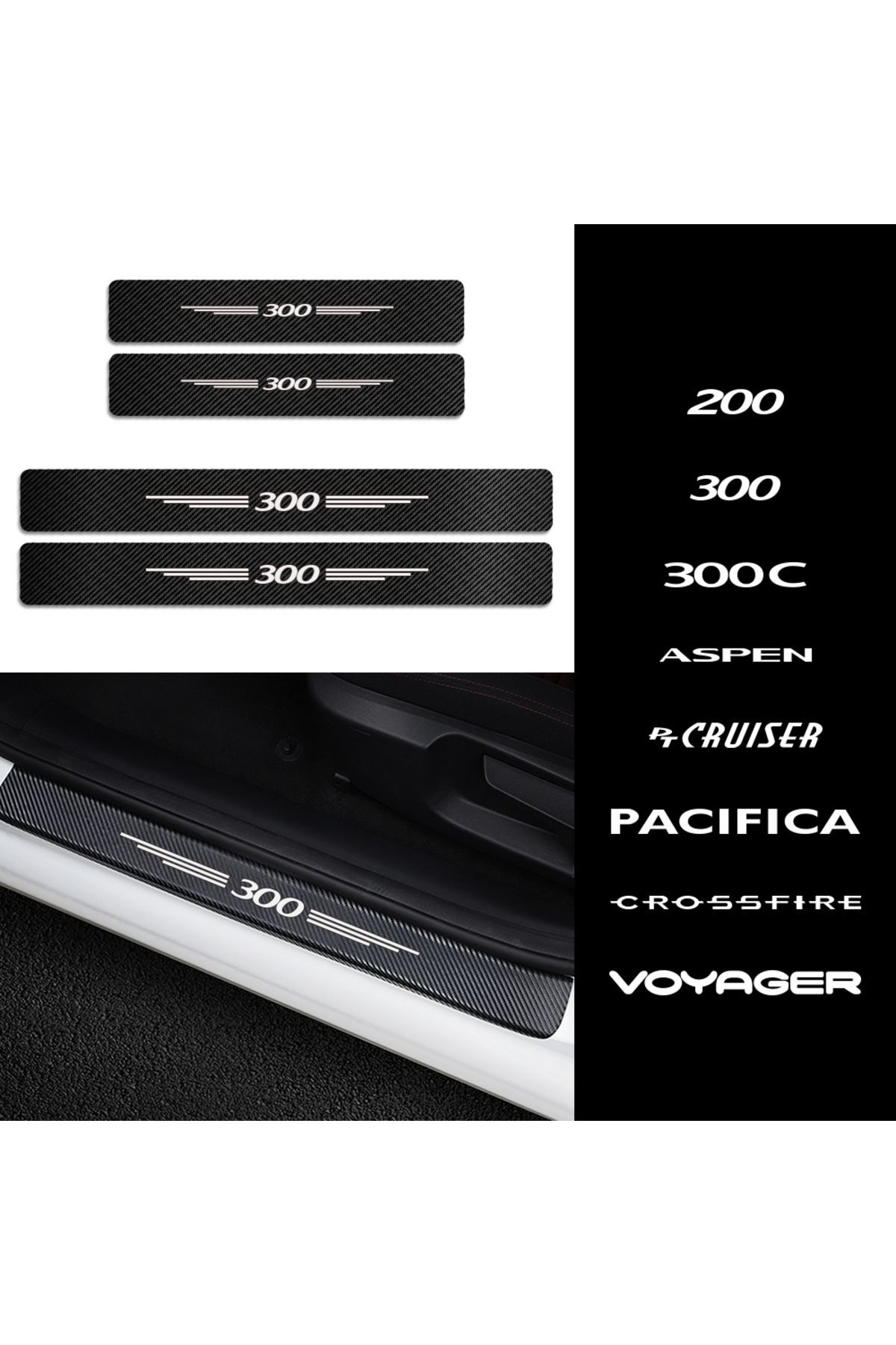 Choice-Car Threshold Stickers Decoration Auto Accessories For Chrysler 300 300C PT Cruiser Voyager Sebri... 2