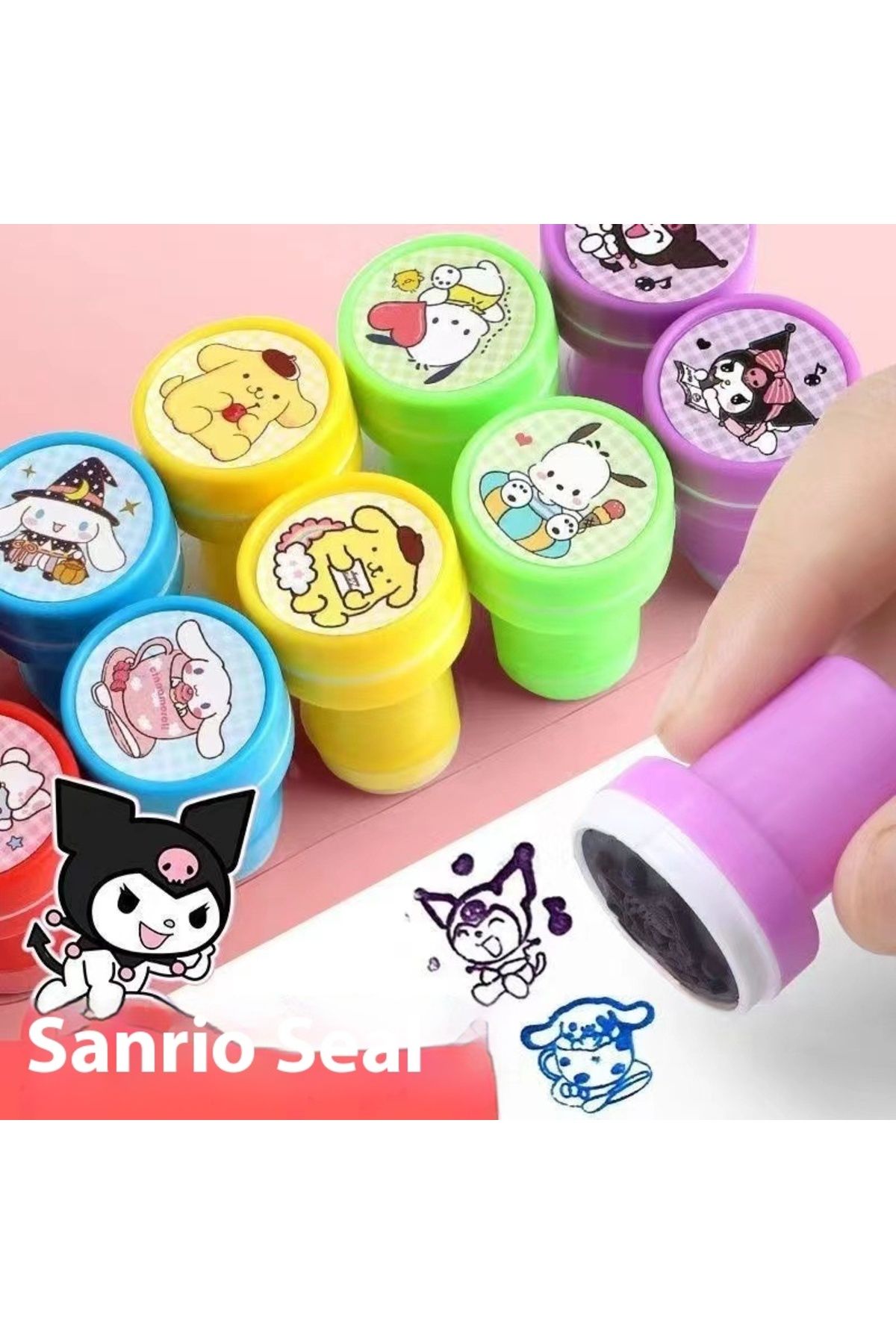 Choice-Sanrio Samps For Kids Cartoon Kawaii Cinnamoroll Kuromi Self-Ink Teacher Stamps Party Favor Child... 3