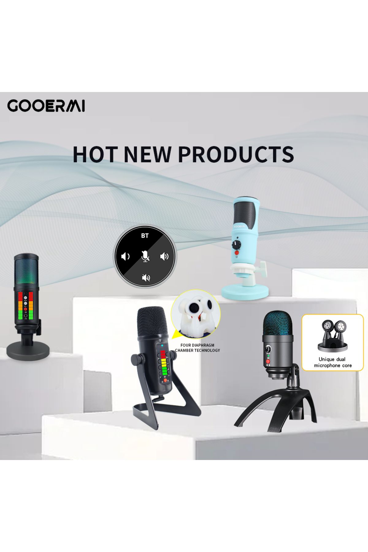 Choice-USB Condenser Microphone RGB Gaming Computer Microphone with Stand Volume Adjustment for Podcasti... 3