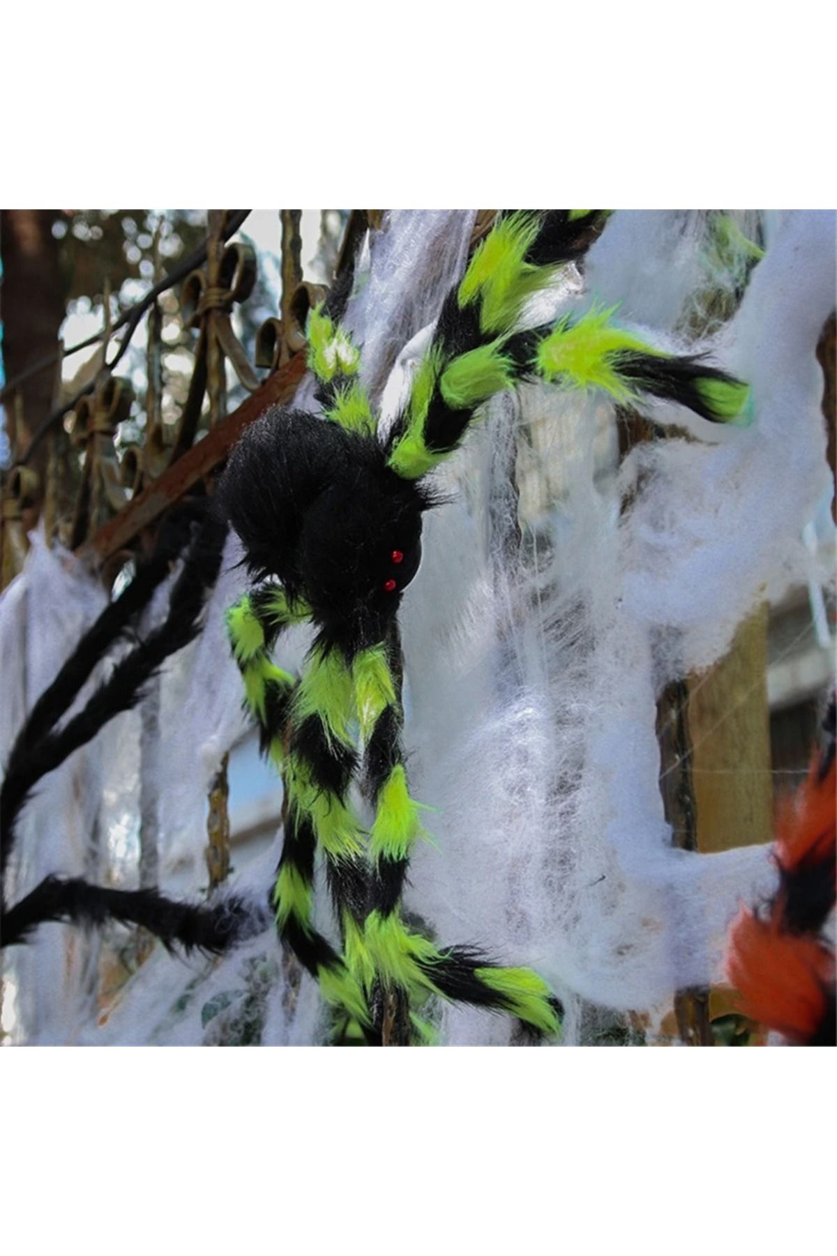 Choice-75cm Red Eyes Black Scary Giant Spider Huge Spider Web Halloween Decoration Props Haunted House I... 5