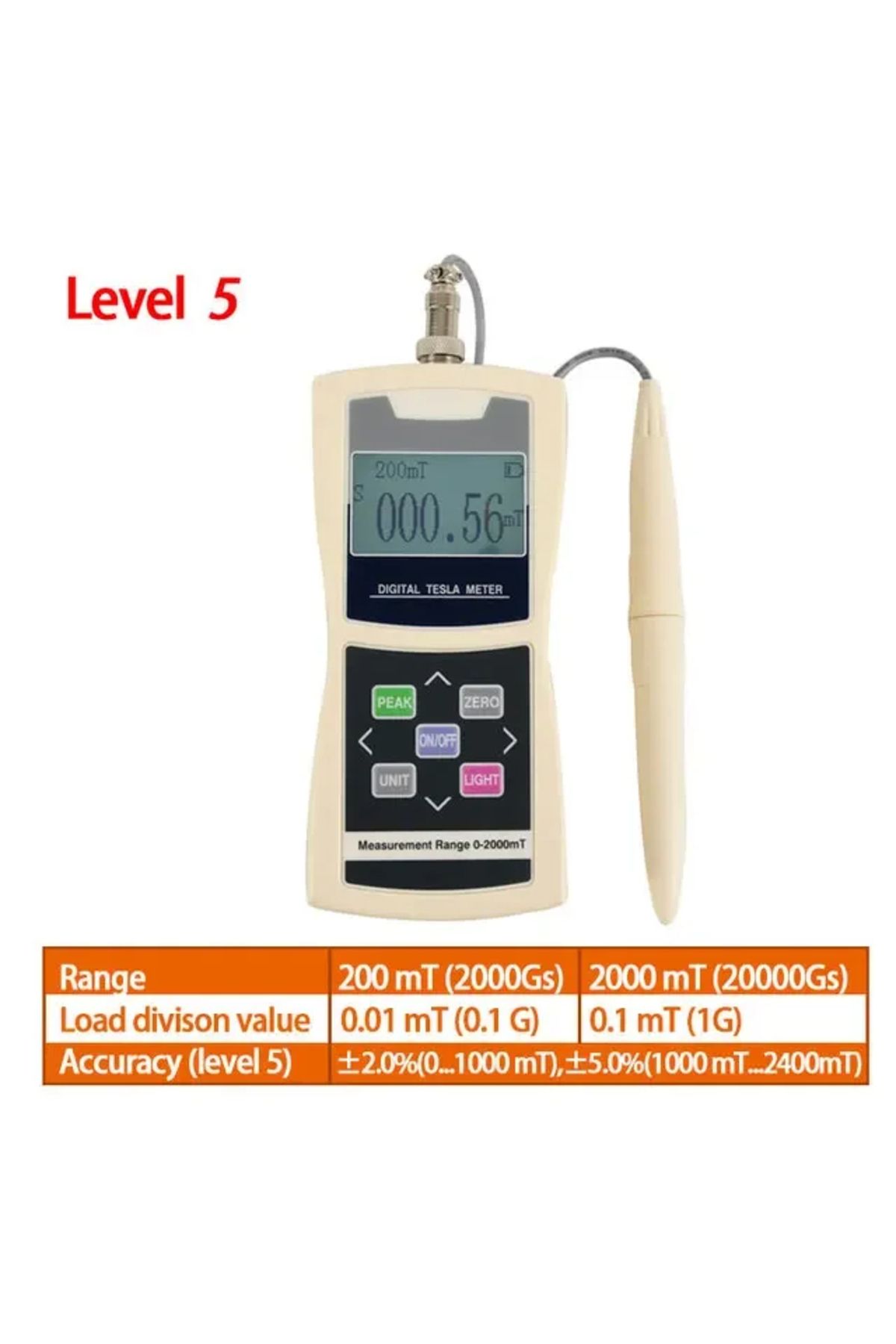 Choice-Digital Tesla Meter Gaussmeter 200mT/2000mT Standard Radial Hall Probe High Accuracy Sensitive Su... 1