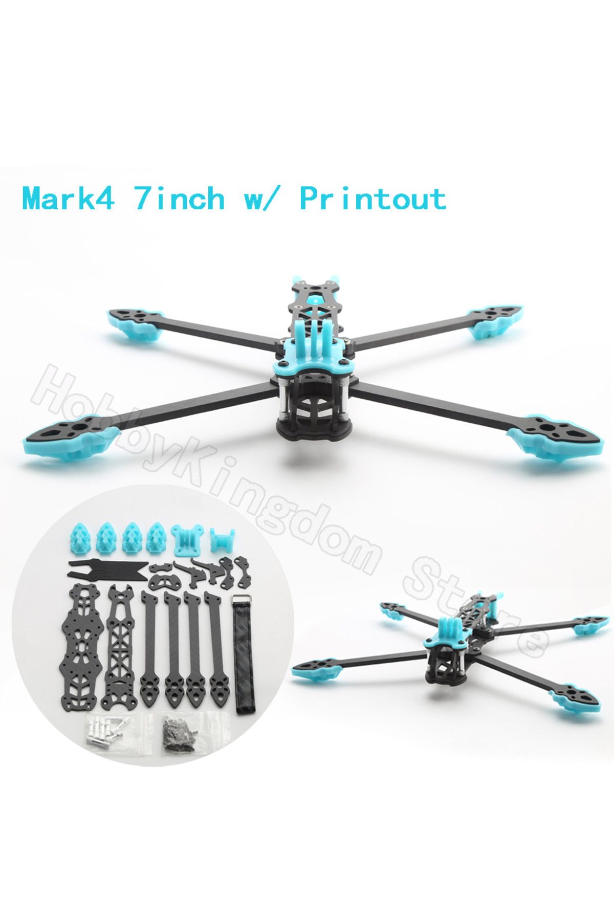 YSIDO-Mark4 7 inch FPV Drone Frame 295mm Carbon Fiber RC Frame Kit with 5mm Arm Print Parts for DIY FPV 1