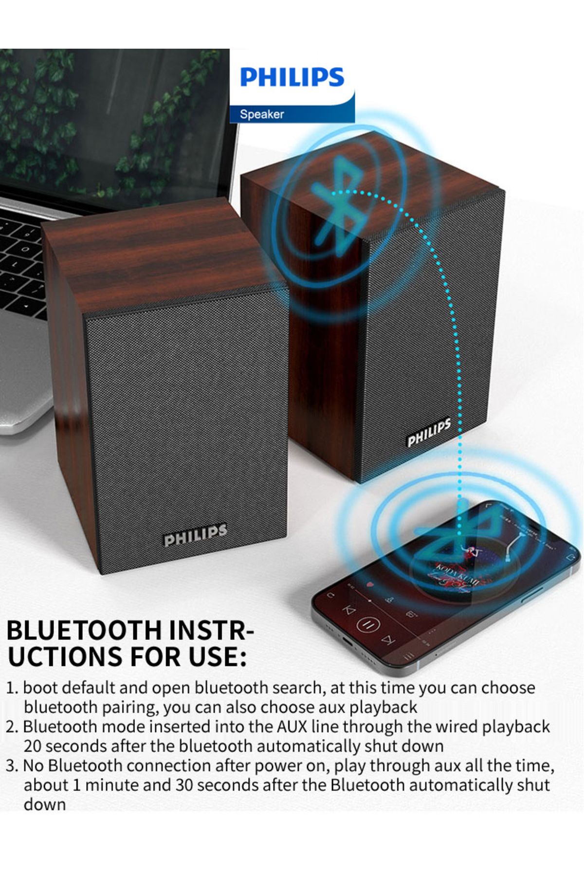 Philips-SPA20 Speaker Bluetooth with 360 degree Surround Sound Bluetooth Wireless Stereo for Comp... 5