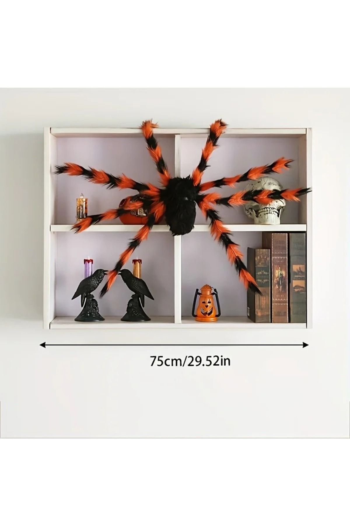 Choice-75cm Red Eyes Black Scary Giant Spider Huge Spider Web Halloween Decoration Props Haunted House I... 7