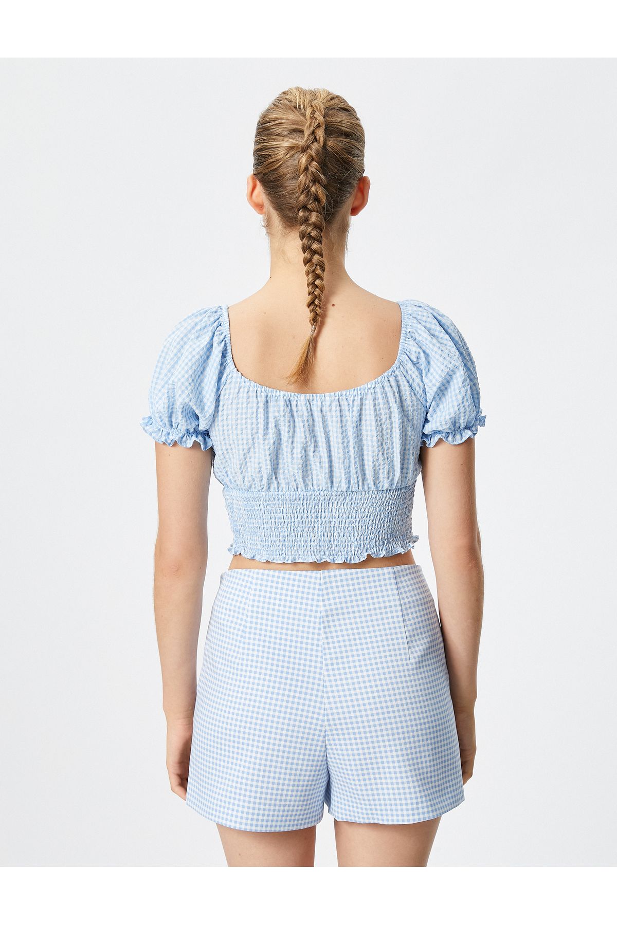Koton-Μπλούζα με μπαλόνι μανίκι Crop Poplin 4