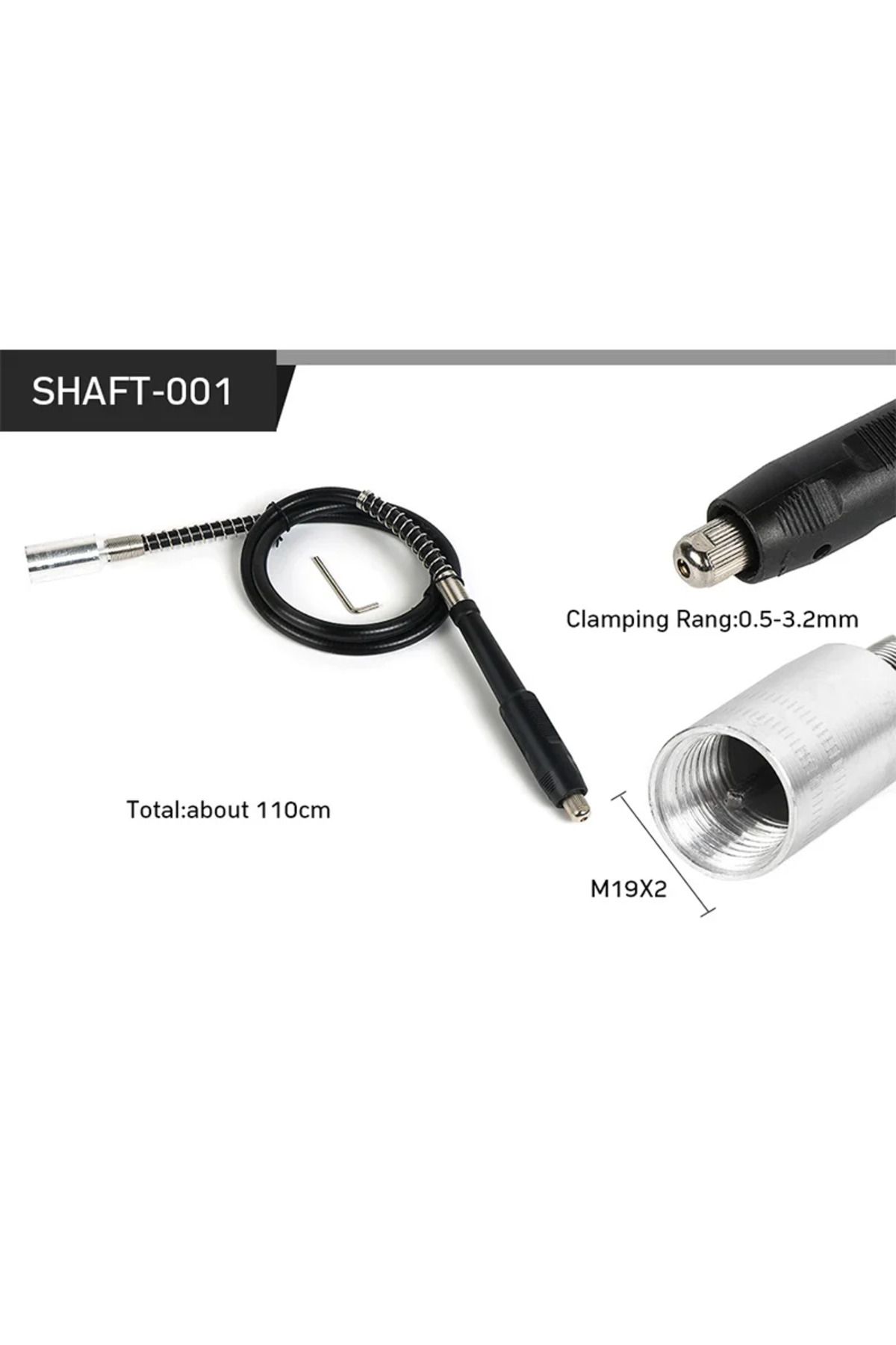 Choice-Soft Flex Shaft Grinder Flexible Shaft with 0.3-3.2mm Drill Chuck Handle For Dremel Rotary Tool E... 3