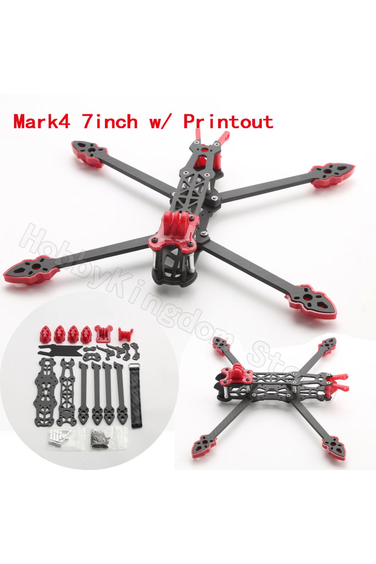 YSIDO-Mark4 7 inch FPV Drone Frame 295mm Carbon Fiber RC Frame Kit with 5mm Arm Print Parts for DIY FPV 4