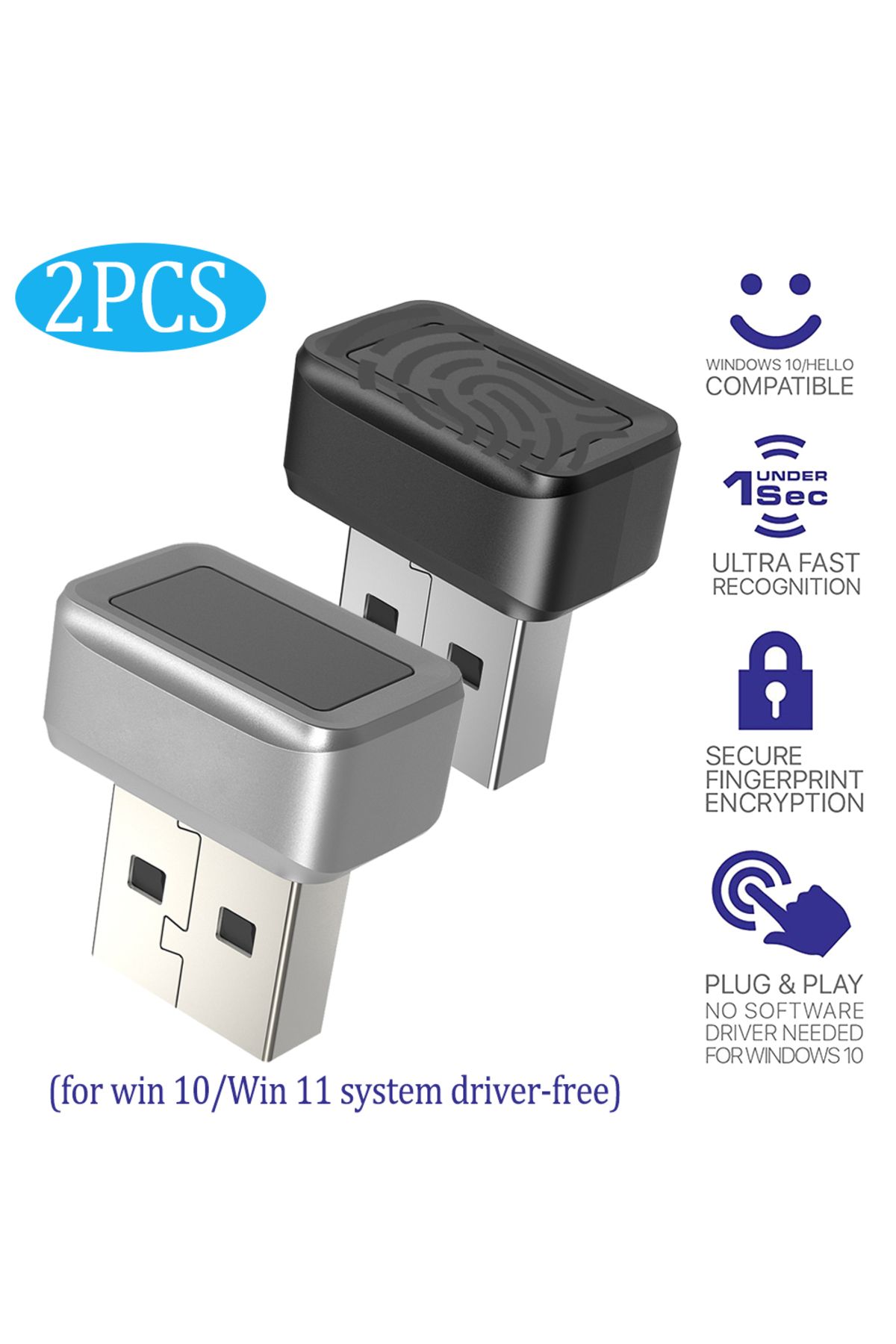 Choice-USB Fingerprint Key Reader Password Free Security Key For Windows 10/11 Hello Biometric Scanner P... 2