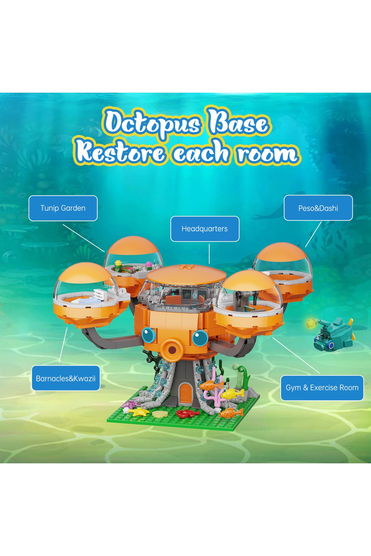 BuildMoc-Octopod Castle Model Kit Building Blocks Ocean The Octonauts Bricks Octo-pod Constructor Kids Toy... 4