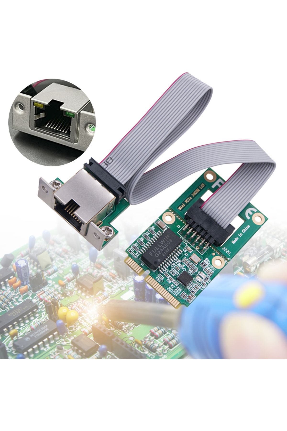 ALLOYSEED-Mini PCI-E Network Card RTL8111H Mini PCIe Network Adapter RJ45 Port Mini PCI Express Gigabit Eth... 3