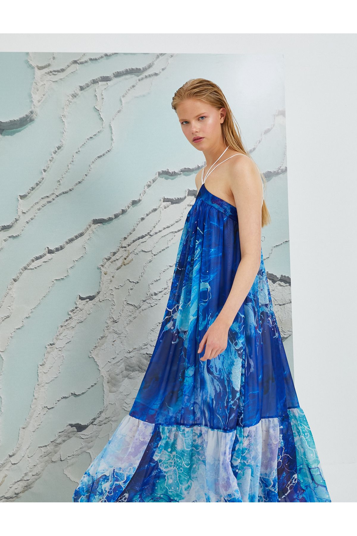 Koton Şahika Ercümen - Rochie Halter Cu Imprimeu Femeie - 36